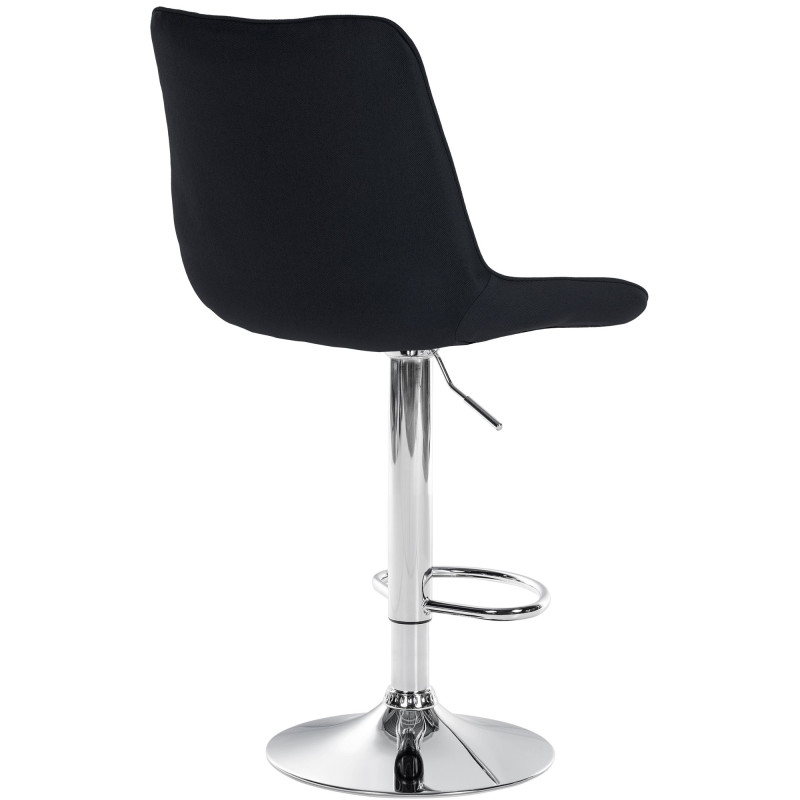 Tabouret de bar Toni tissu chromé noir