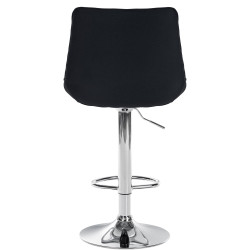 Tabouret de bar Toni tissu chromé noir