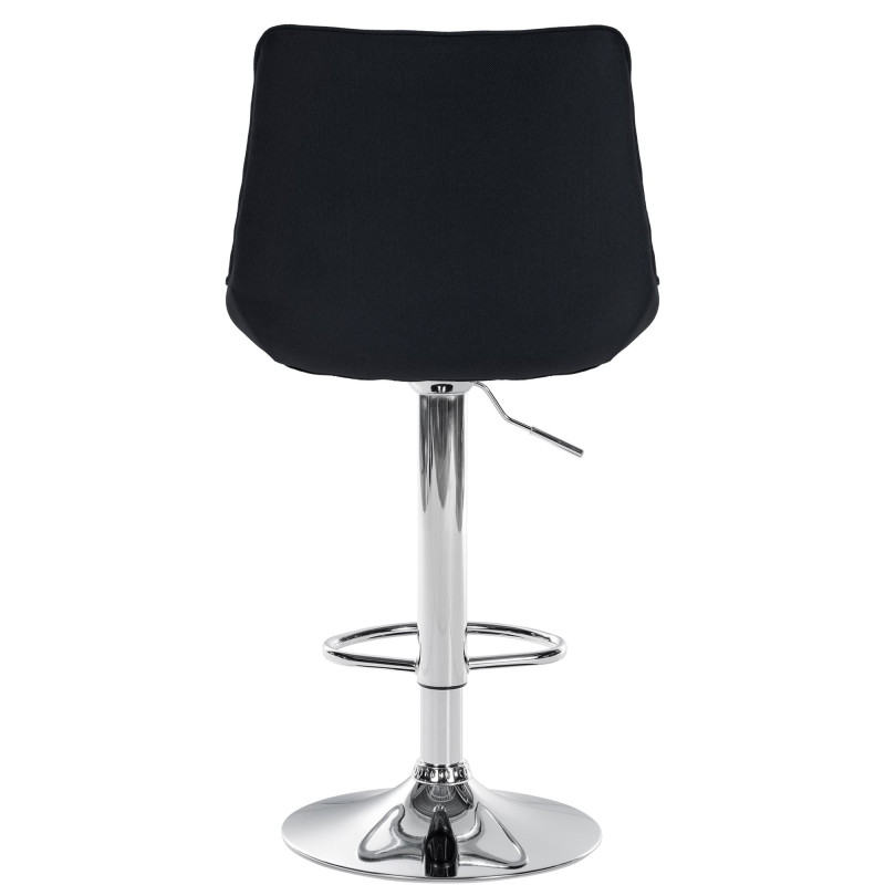 Tabouret de bar Toni tissu chromé noir