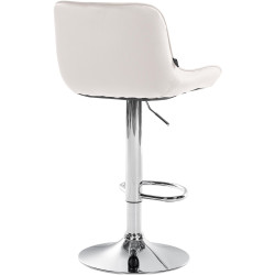 Tabouret de bar Vonore velours chrome crème