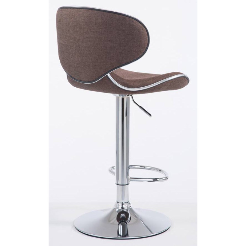 Ensemble de 2 tabourets de bar Las Vegas V2 en tissu chromé brun