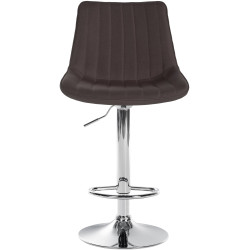 Tabouret de bar Toni tissu chromé taupe