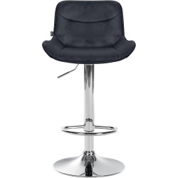 Tabouret de bar Vonore velours chrome noir