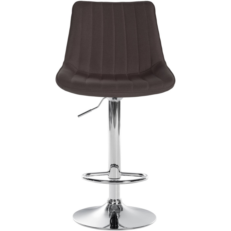 Tabouret de bar Toni tissu chromé taupe