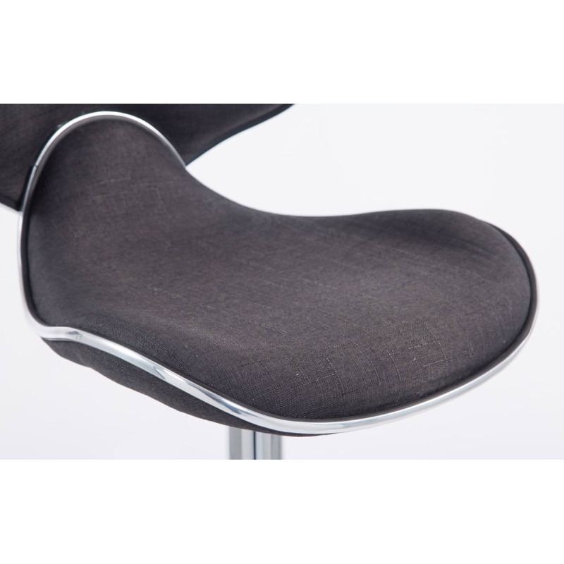 Ensemble de 2 tabourets de bar Las Vegas V2 en tissu chromé gris foncé