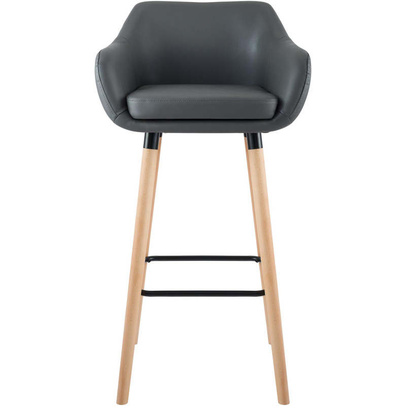 Ensemble de 2 tabourets de bar Grant en similicuir gris
