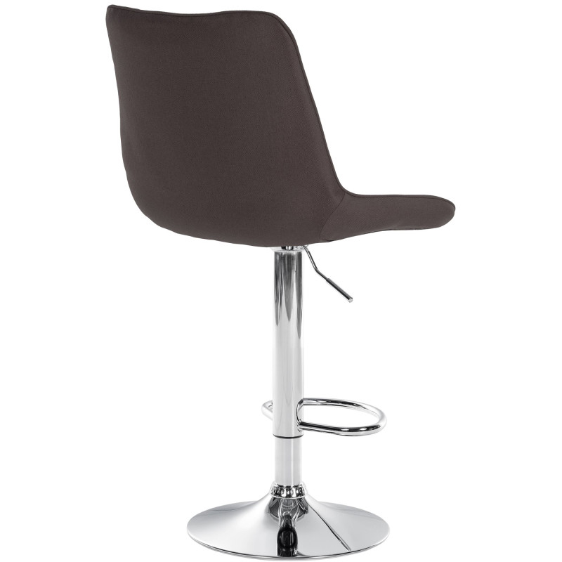 Tabouret de bar Toni tissu chromé taupe