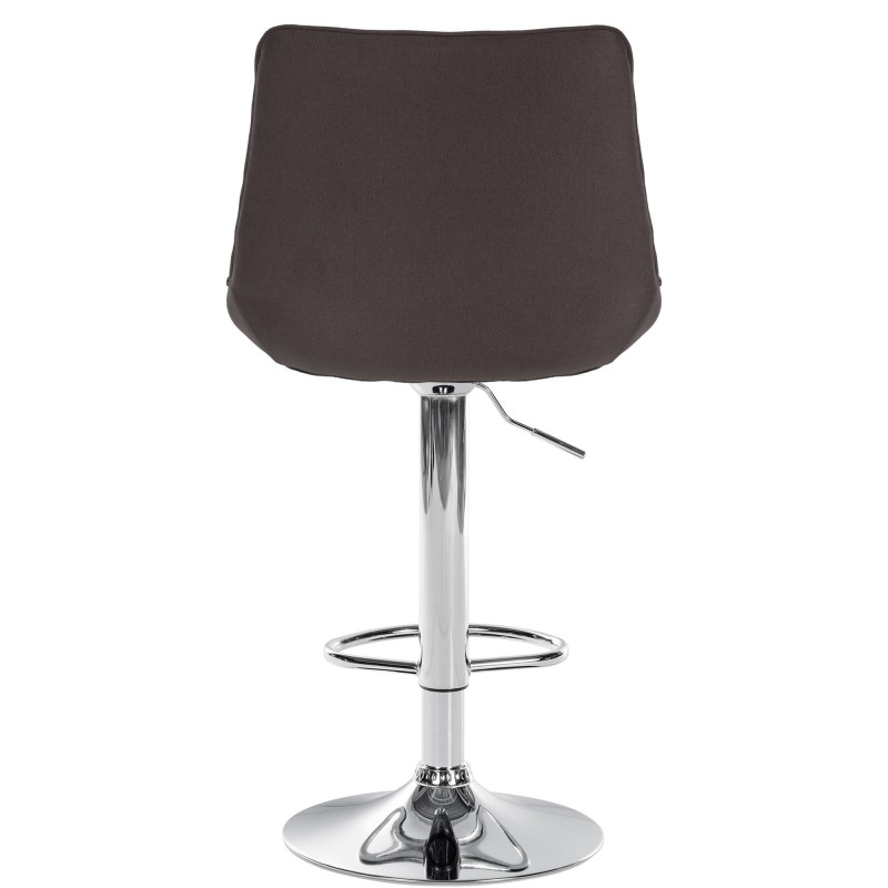Tabouret de bar Toni tissu chromé taupe