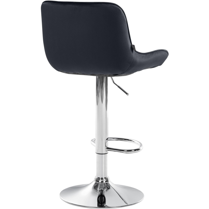 Tabouret de bar Vonore velours chrome noir