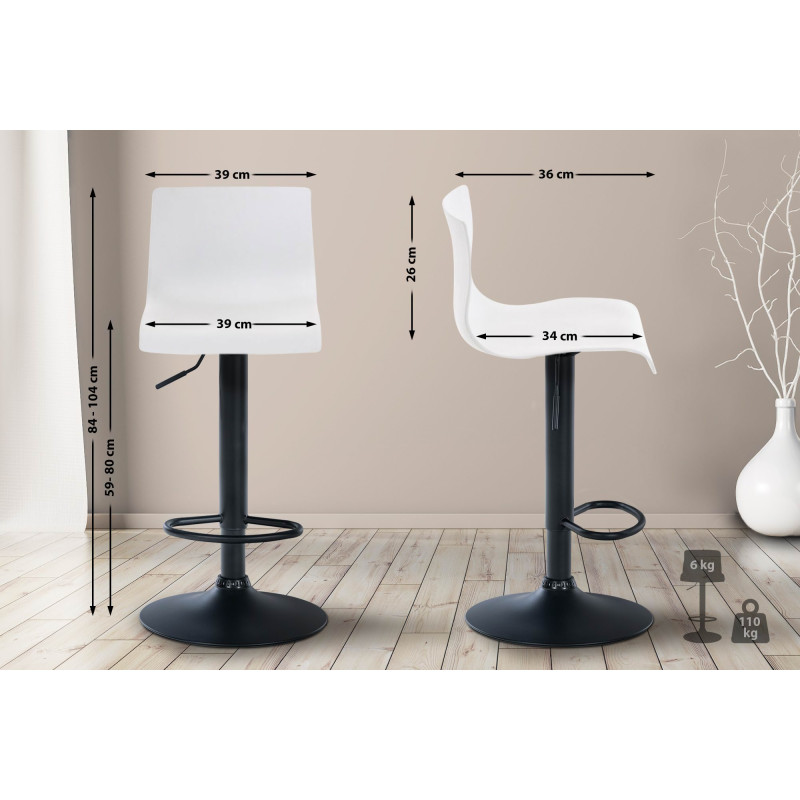 Tabouret de bar Hoover B blanc