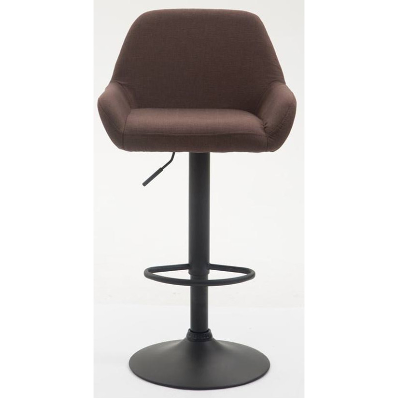 Lot de 2 tabourets de bar Braga, tissu, noir brun