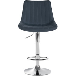 Tabouret de bar Toni tissu chromé gris foncé