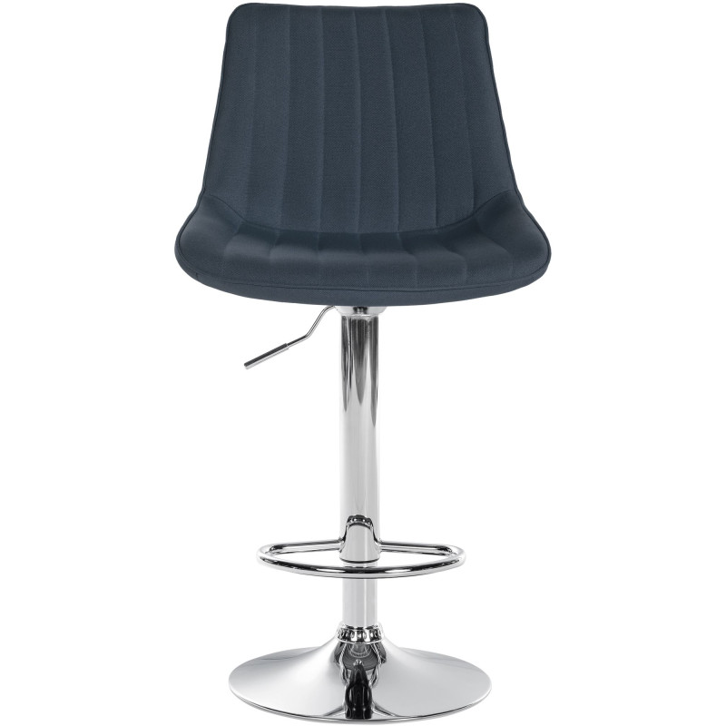 Tabouret de bar Toni tissu chromé gris foncé