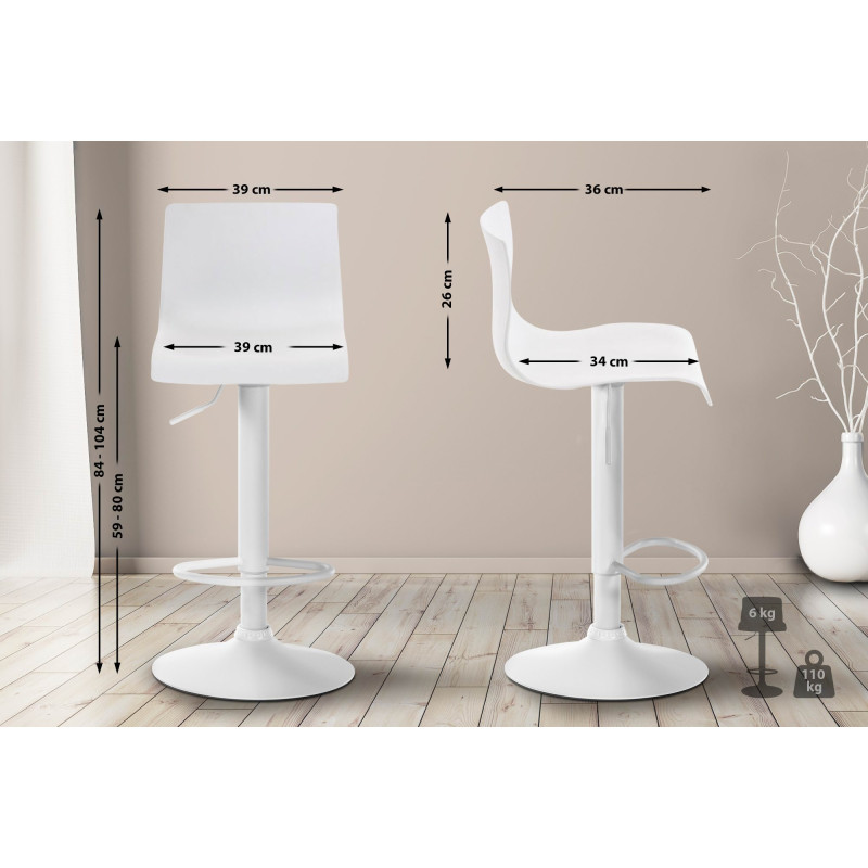 Tabouret de bar Hoover W blanc