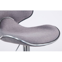 Ensemble de 2 tabourets de bar Las Vegas V2 en tissu chromé gris clair