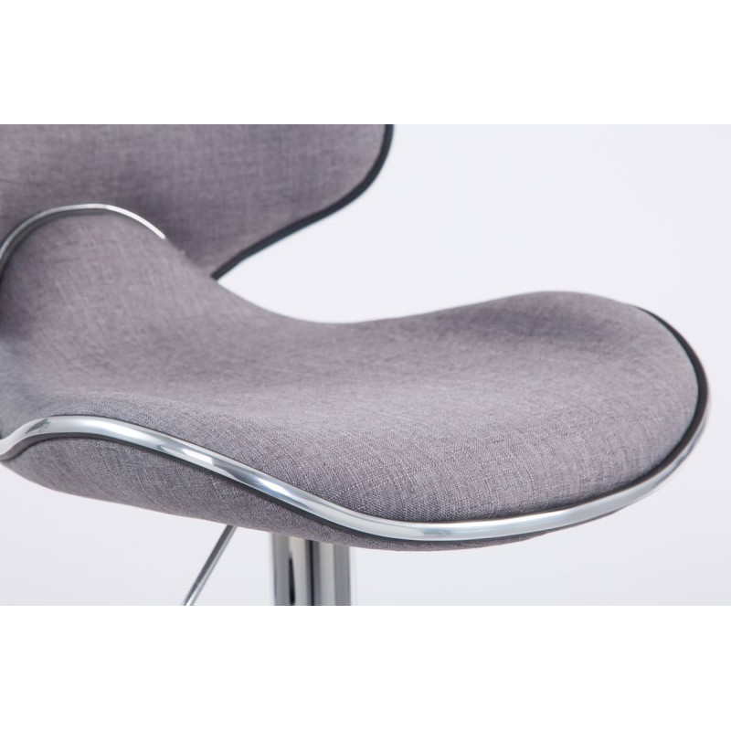 Ensemble de 2 tabourets de bar Las Vegas V2 en tissu chromé gris clair