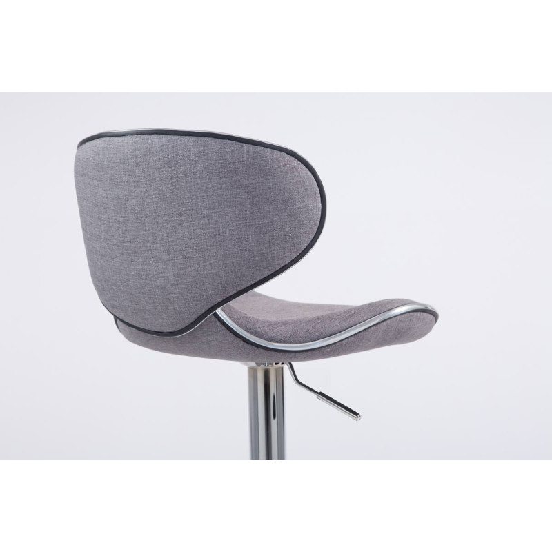 Ensemble de 2 tabourets de bar Las Vegas V2 en tissu chromé gris clair