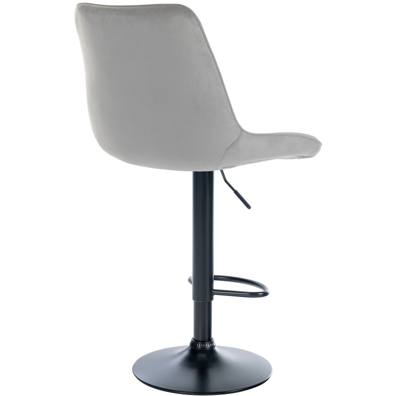 Tabouret de bar Toni velours gris