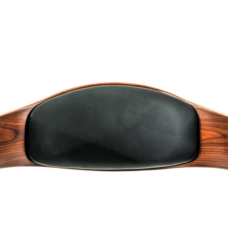 Ensemble de 2 tabourets de bar Kingston C en similicuir noyer/noir