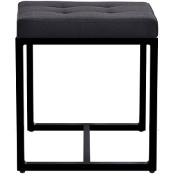 Tabouret en tissu Barci B noir
