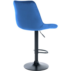 Tabouret de bar Toni velours bleu