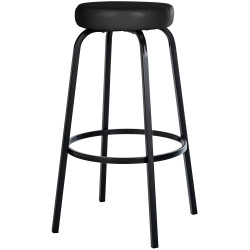 Tabouret de bar Kamari en cuir artificiel noir