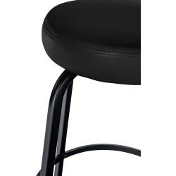 Tabouret de bar Kamari en cuir artificiel noir