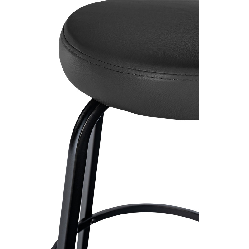 Tabouret de bar Kamari en cuir artificiel gris foncé