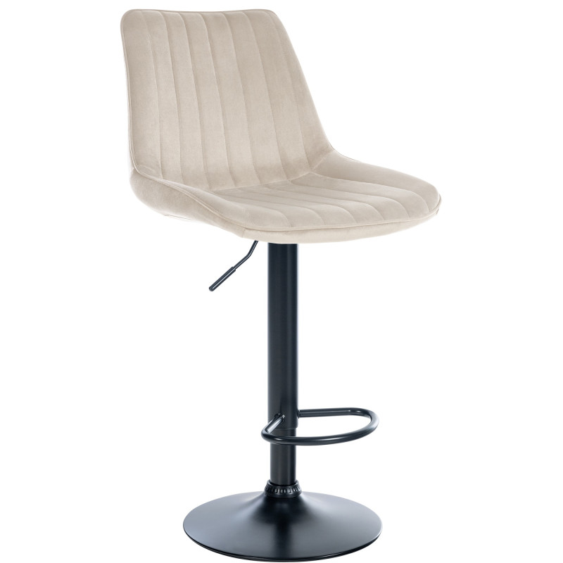 Tabouret de bar Toni velours crème