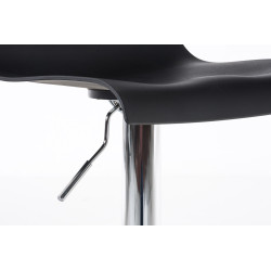Lot de 2 tabourets de bar Hoover, en plastique chromé noir