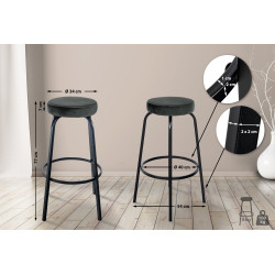 Tabouret de bar en velours Kamari gris foncé