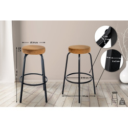 Tabouret de bar en velours Kamari café