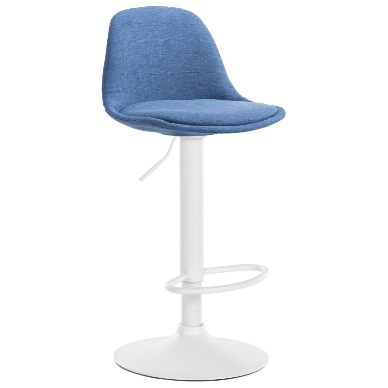 Tabouret de bar Kiel en tissu bleu