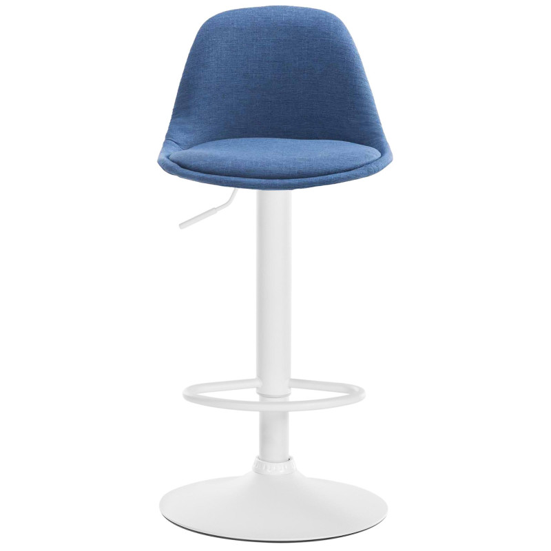 Tabouret de bar Kiel en tissu bleu