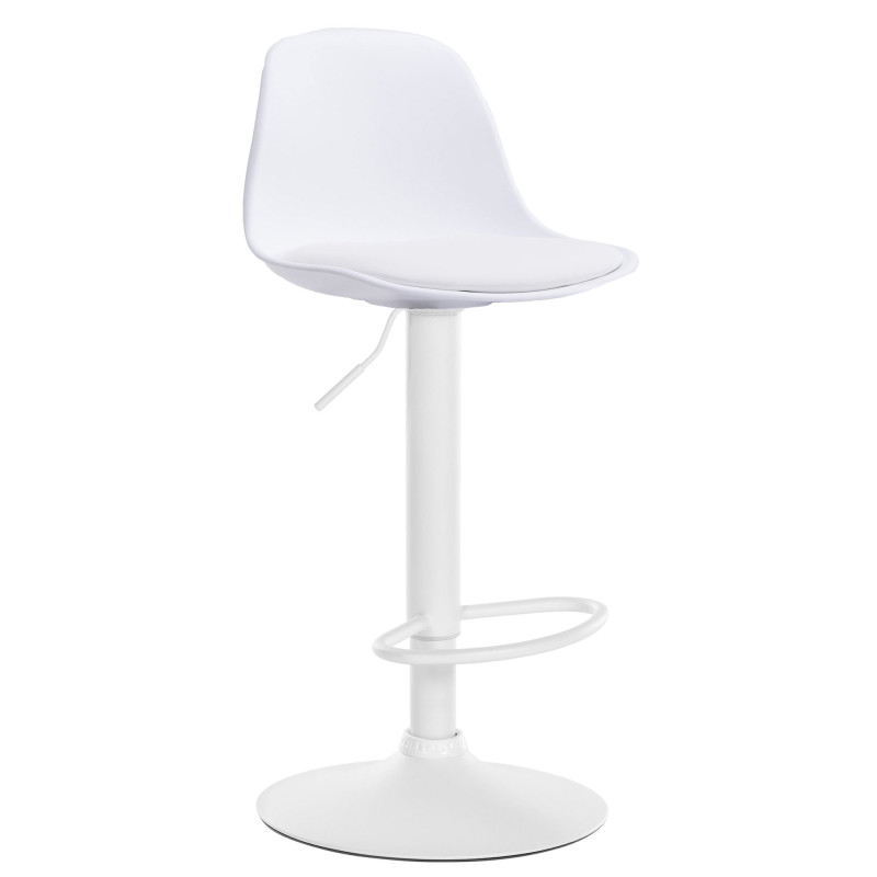 Tabouret de bar Kiel, similicuir blanc