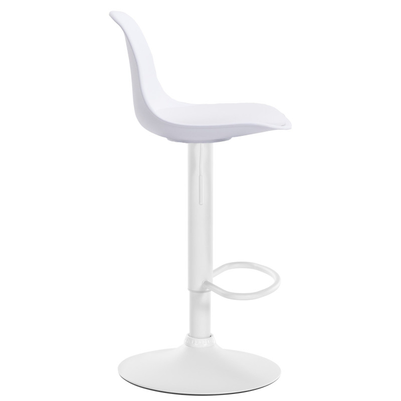 Tabouret de bar Kiel, similicuir blanc