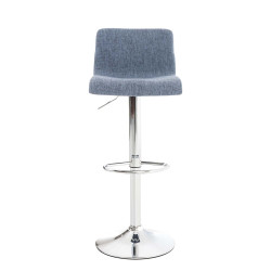Ensemble de 2 tabourets de bar Hoover, tissu, chrome bleu