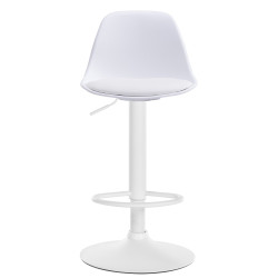 Tabouret de bar Kiel, similicuir blanc