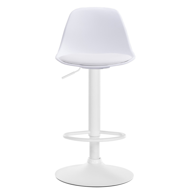 Tabouret de bar Kiel, similicuir blanc