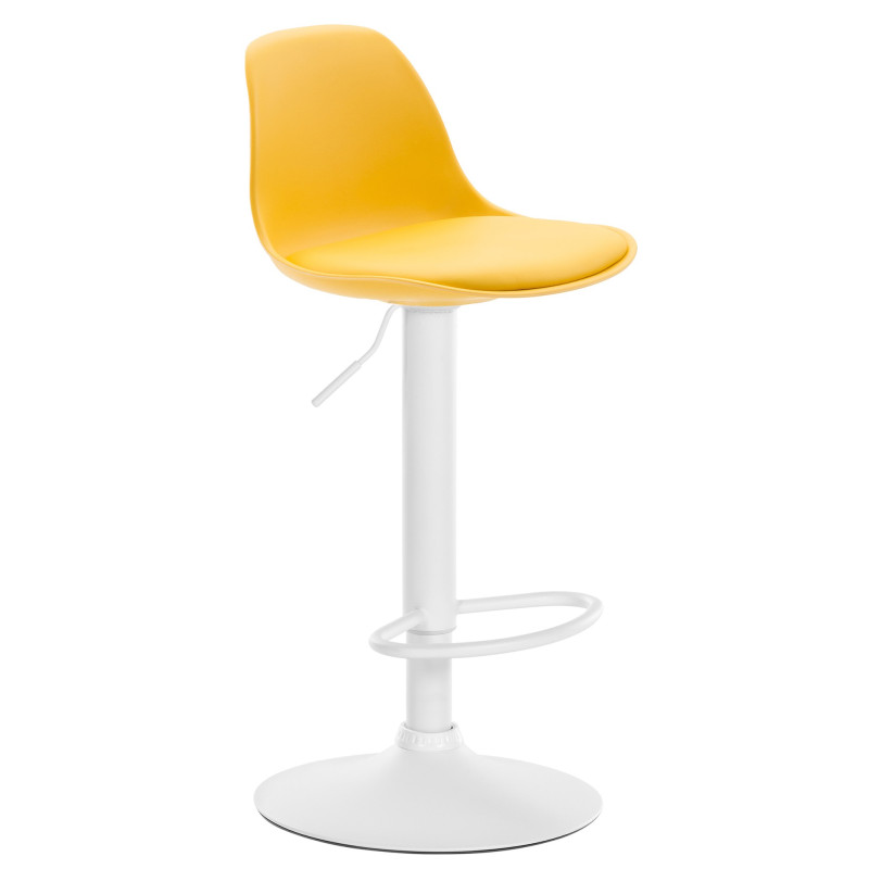 Tabouret de bar Kiel, similicuir jaune