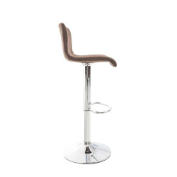 Ensemble de 2 tabourets de bar Hoover, tissu, chrome brun
