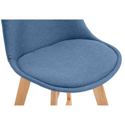 Ensemble de 2 tabourets de bar Cannes, tissu naturel bleu