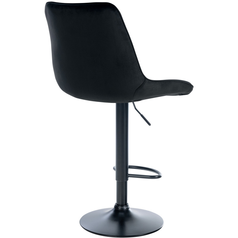 Tabouret de bar Toni velours noir