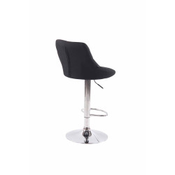 Ensemble de 2 tabourets de bar en tissu Lazio C noir