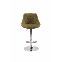 Ensemble de 2 tabourets de bar en tissu Lazio C vert