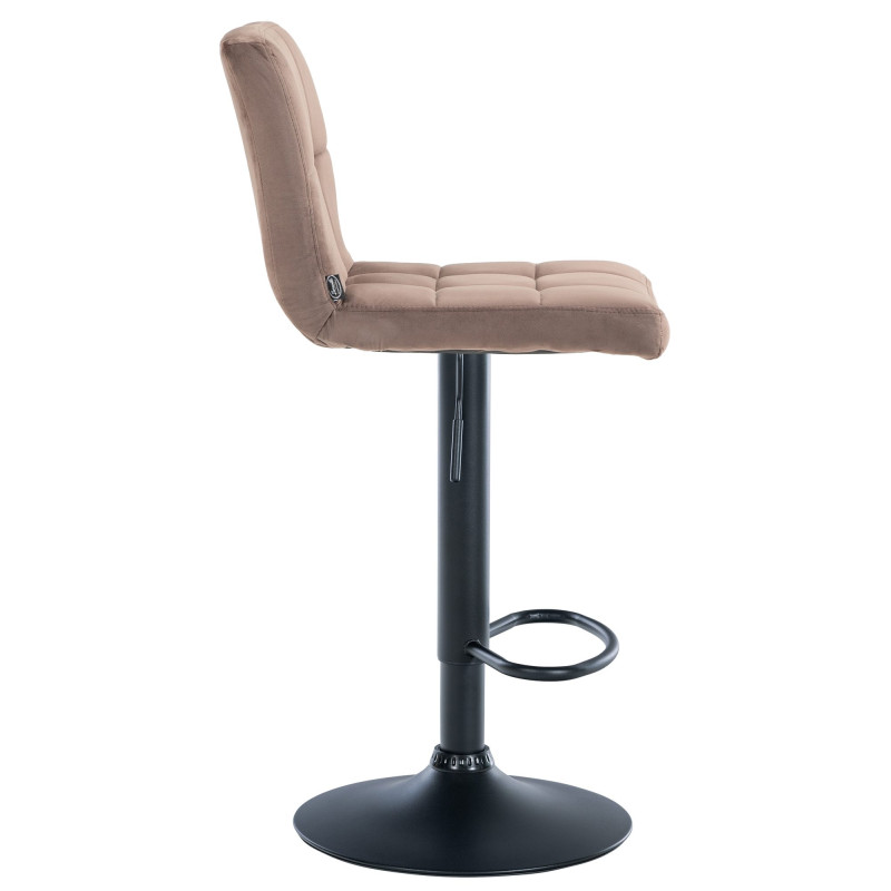 Lot de 2 tabourets de bar en velours Pérou brun