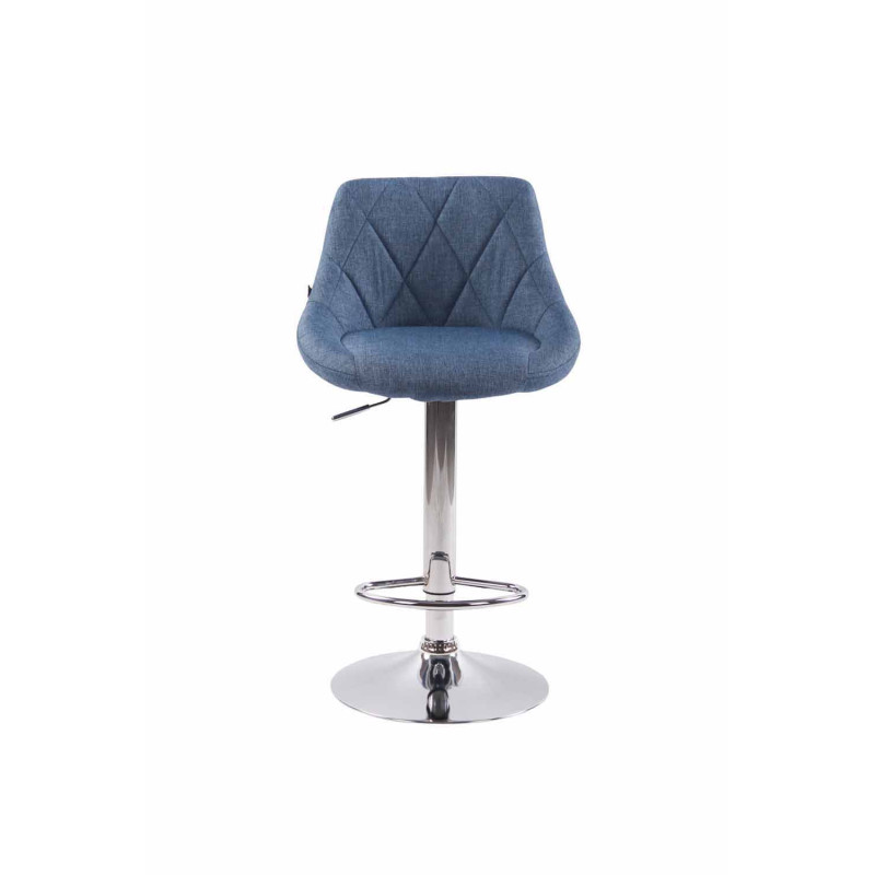 Ensemble de 2 tabourets de bar en tissu Lazio C bleu