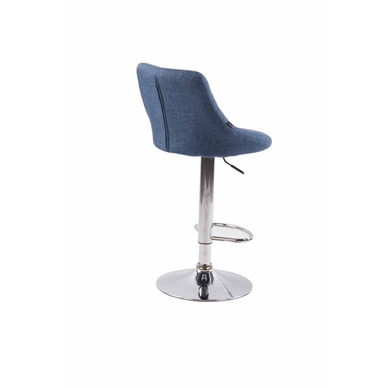Ensemble de 2 tabourets de bar en tissu Lazio C bleu
