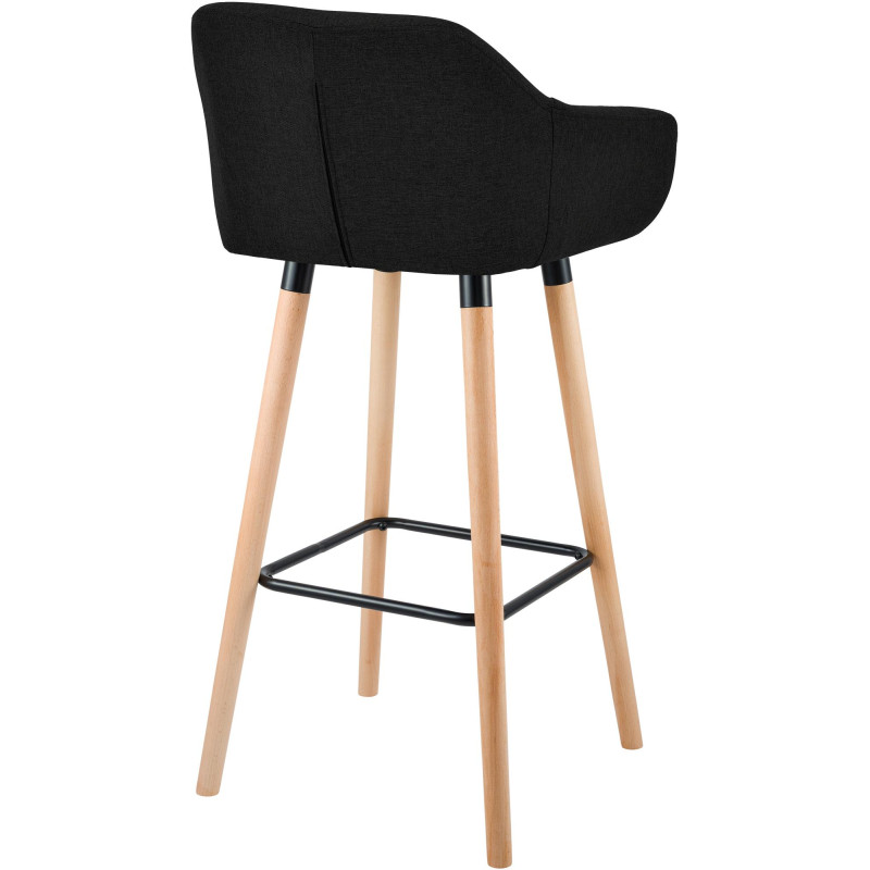 Ensemble de 2 tabourets de bar Grant en tissu noir