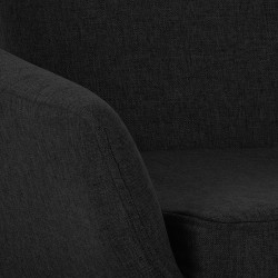 Ensemble de 2 tabourets de bar Grant en tissu noir